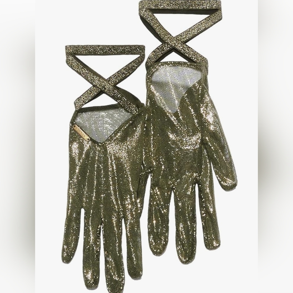 Savage X Fenty Gold Mesh Glitter Gloves